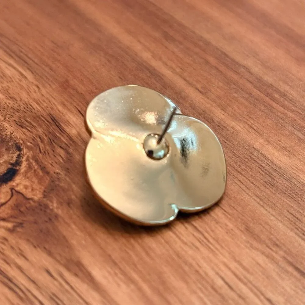 Floral Enamel and Faux Pearl Earrings | 1 1/8” Width